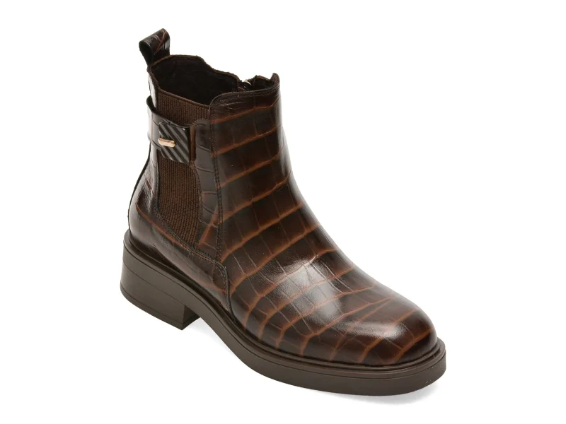 Ghete EPICA maro, 2203160, din piele croco