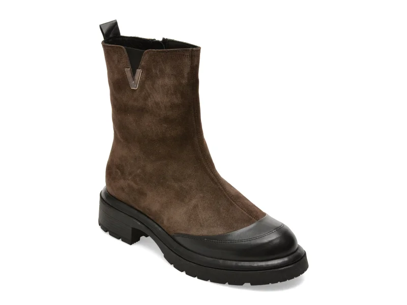 Ghete EPICA kaki, 1504274, din piele intoarsa