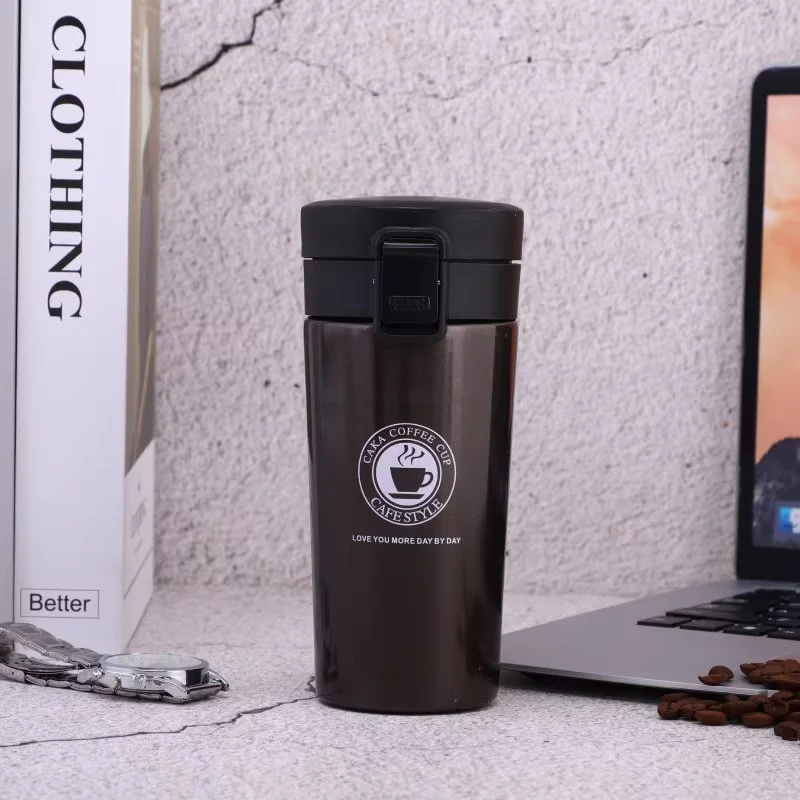 Cana Termos Premium din Inox cu Capac Flip 550 ml, TRM019, Coffee