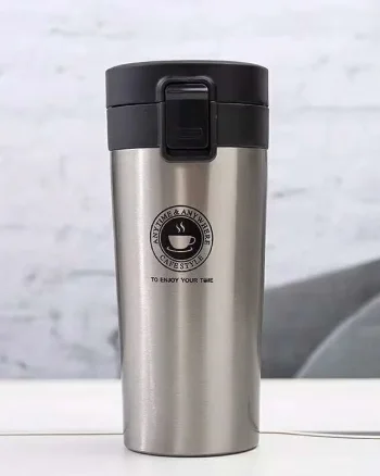 Cana Termos Premium din Inox cu Capac Flip 550 ml, TRM020, Argintiu