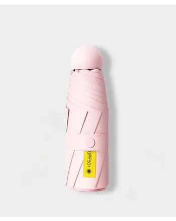 Umbrela pentru ploaie si soare, cu protectie UV din cauciuc negru, UMB006, Roz