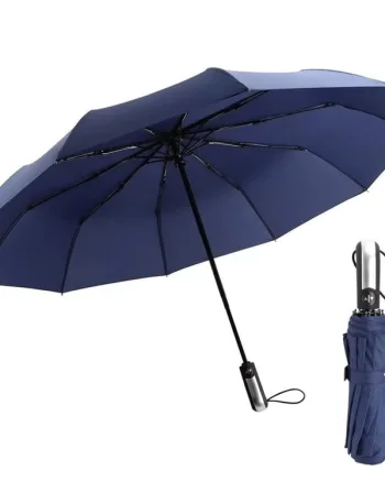 Umbrela pliabila pentru ploaie si soare, 10 spite, diametru 105 cm, protectie UV, UMB017, Albastru