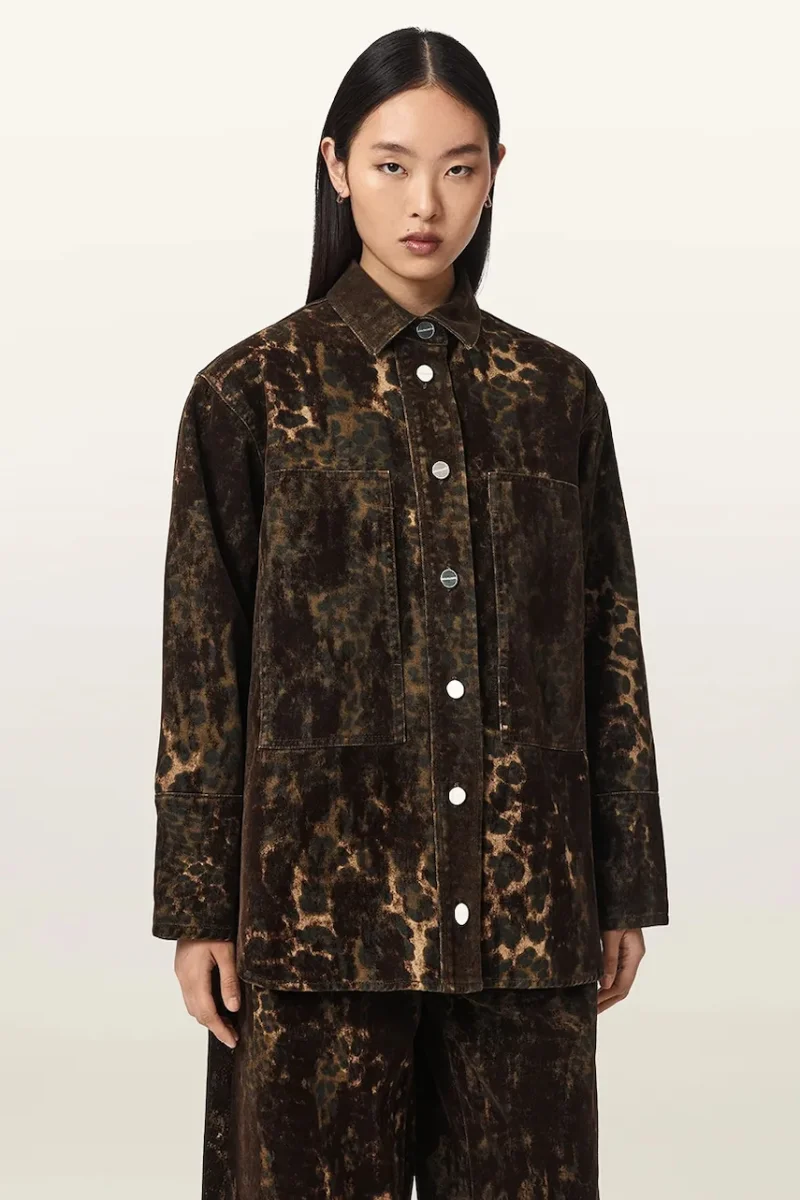 AllSaints  cămașă pentru femei din denim EDEN FLOCK