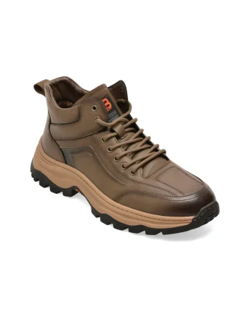 Ghete BITE THE BULLET gri, 68013, din piele naturala