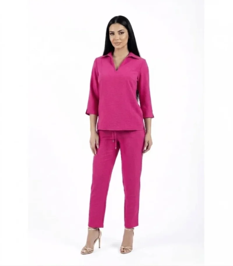 Bluza fucsia cu croiala lejera din vascoza