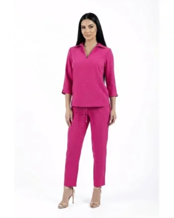 Bluza fucsia cu croiala lejera din vascoza