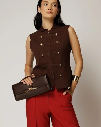 Vesta maro casual office cu croi cambrat