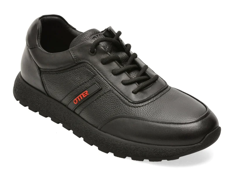 Pantofi sport OTTER negri, 266192, din piele naturala