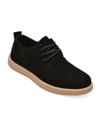 Pantofi EPICA negri, 80027, din piele intoarsa