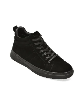 Ghete GRYXX negre, 63578, din piele intoarsa