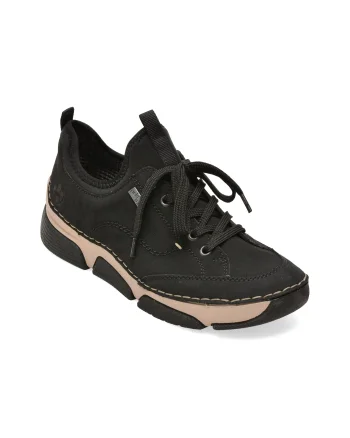 Pantofi sport RIEKER negri, 45976, din piele naturala