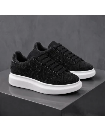 Adidasi dama casual negri cu alb LG02