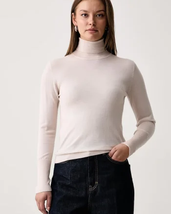 Kaos  pulover cu guler înalt de damă din lână