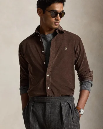 Polo Ralph Lauren  cămașă pentru bărbați din bumbac 21W Corduroy