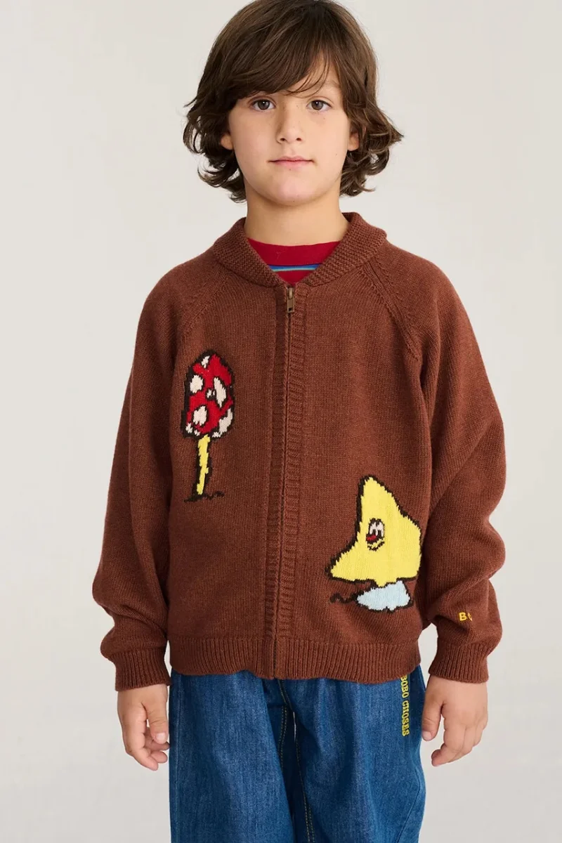 Bobo Choses  cardigan pentru copii cu amestec de lână Mush Monster