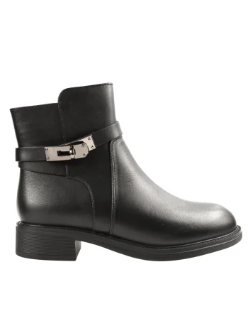Ghete casual, dama, FORMAZIONE, 9570 negru, piele naturala