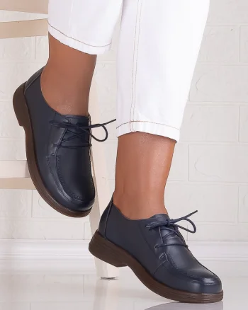 Pantofi dama casual Bleumarin din Piele Naturala Esana
