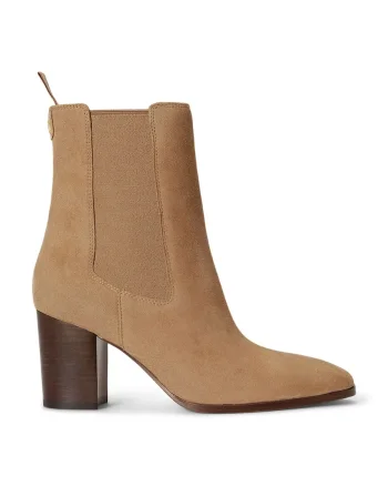 Lauren Ralph Lauren  ghete scurte cu toc înalt pentru femei din nubuck Rlyn Bte Hl