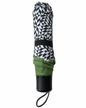 Umbrela pliabila pentru ploaie, 8 spite, diametru 97 cm, UMB069, Neagra cu imprimeu geometric