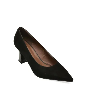 Pantofi eleganti EPICA negri, H2448, din piele intoarsa