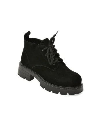 Ghete FLAVIA PASSINI negre, K208, din piele intoarsa