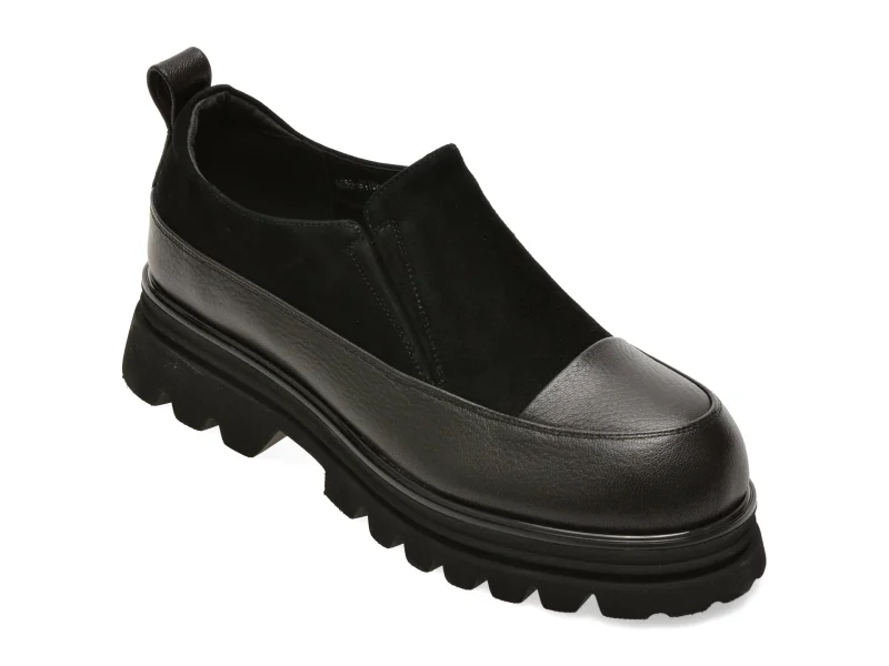 Mocasini EPICA negri, M1196, din piele naturala