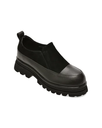Mocasini EPICA negri, M1196, din piele naturala