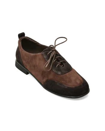 Pantofi EPICA maro, M1158, din piele intoarsa