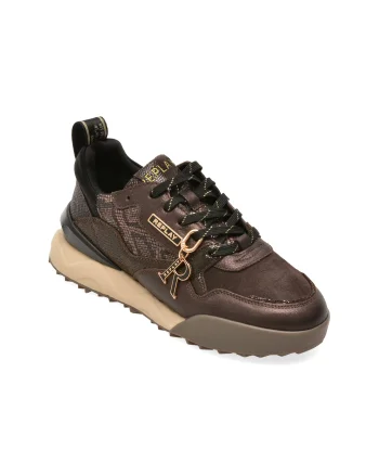 Pantofi sport REPLAY maro, WS9H0ML, din piele naturala