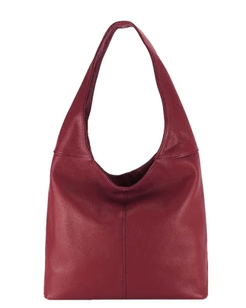 Geanta bordeaux de talie mare din piele naturala 8924 127