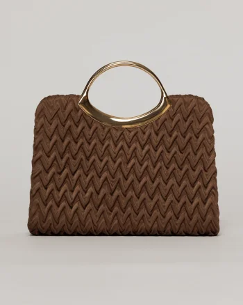 Clutch elegant maro din piele ecologica intoarsa cu design modern
