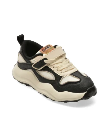 Pantofi sport SELECTION KIDS alb-negru, W313, din material textil