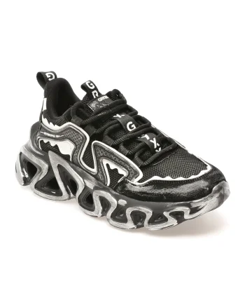 Pantofi sport GRYXX negri, 82688, din material textil si piele naturala