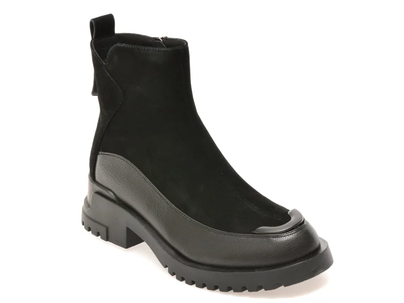 Ghete EPICA negre, M1167B, din piele intoarsa