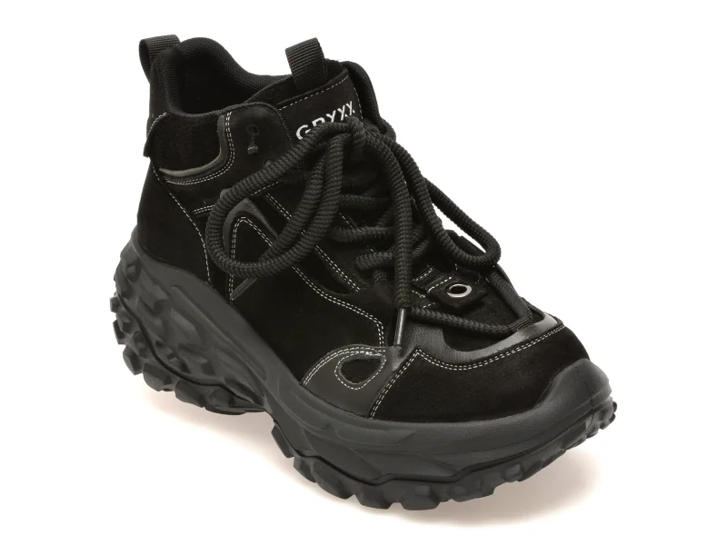 Ghete GRYXX negre, 25051, din piele naturala