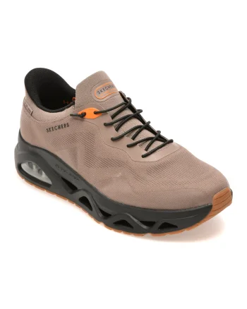 Pantofi sport SKECHERS maro, UNO GLIDE-STEP, din material textil