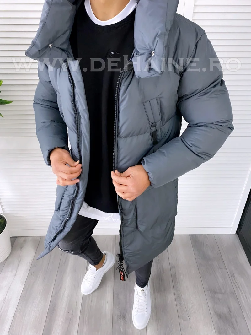 Geaca barbati groasa gri petrol de iarna B6191 D0-4