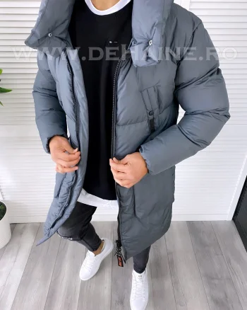 Geaca barbati groasa gri petrol de iarna B6191 D0-4