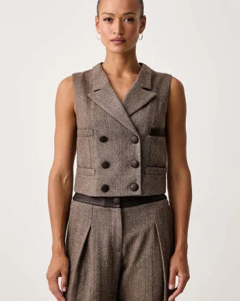 Armani Exchange  vestă cu două rânduri de nasturi pentru femei cu lână