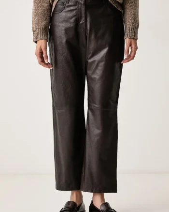 Weekend Max Mara  pantaloni pentru femei din piele WKDDESERTO