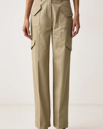BOSS Orange  pantaloni straight pentru femei din bumbac cu elastan C_Tastraight