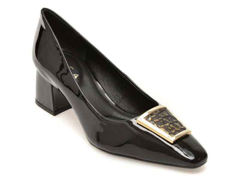 Pantofi eleganti EPICA negri, 1228879, din piele naturala lacuita