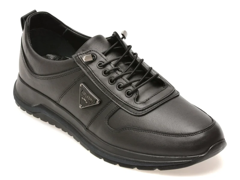 Pantofi sport BERLANTY negri, BRT502, din piele naturala