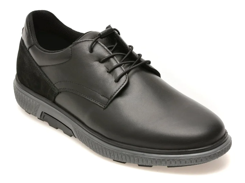 Pantofi OTTER negri, KC051, din piele naturala