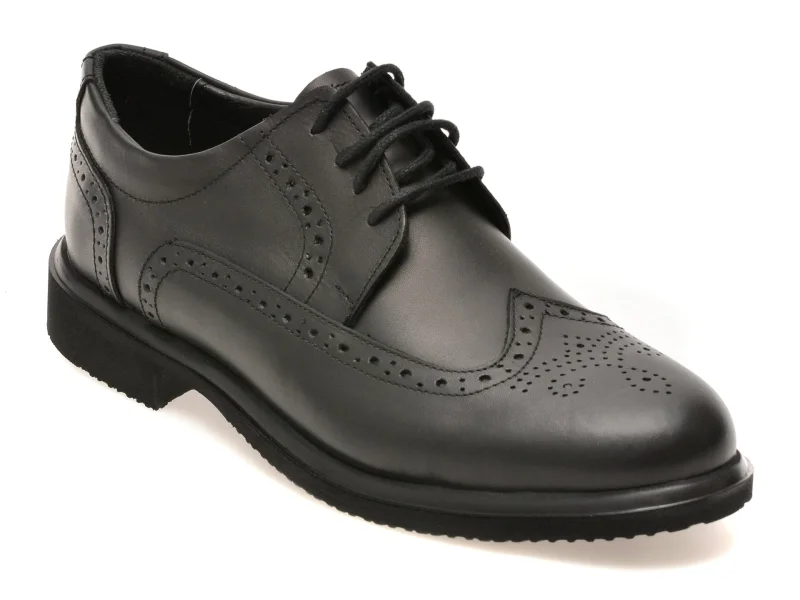 Pantofi eleganti BITE THE BULLET negri, RZ405, din piele naturala