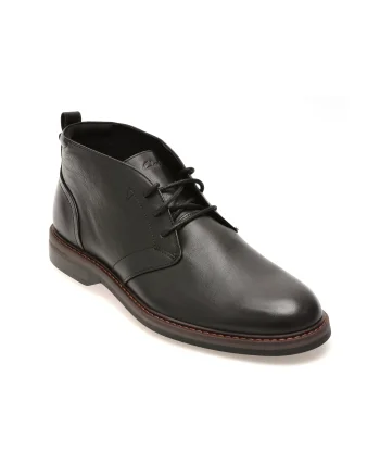 Ghete elegante CLARKS negre, ALDWIN 2 CHUKKA, din piele naturala