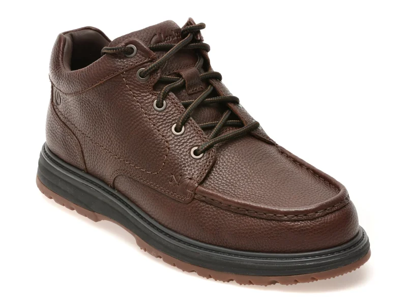 Ghete CLARKS maro, MELBURY HI, din piele naturala