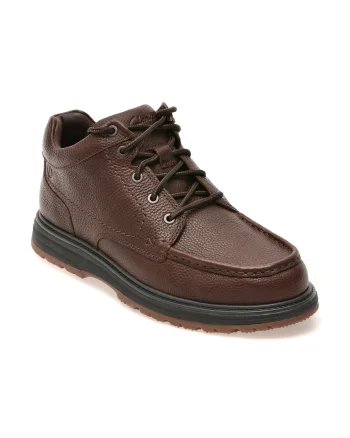Ghete CLARKS maro, MELBURY HI, din piele naturala