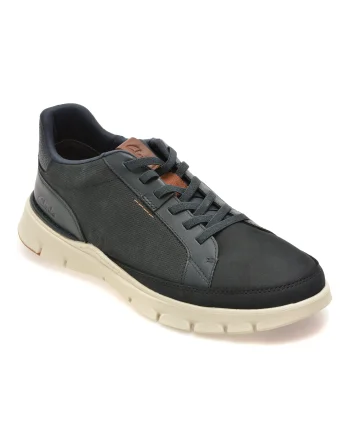 Pantofi sport CLARKS bleumarin, STEP 365 LACE, din nabuc