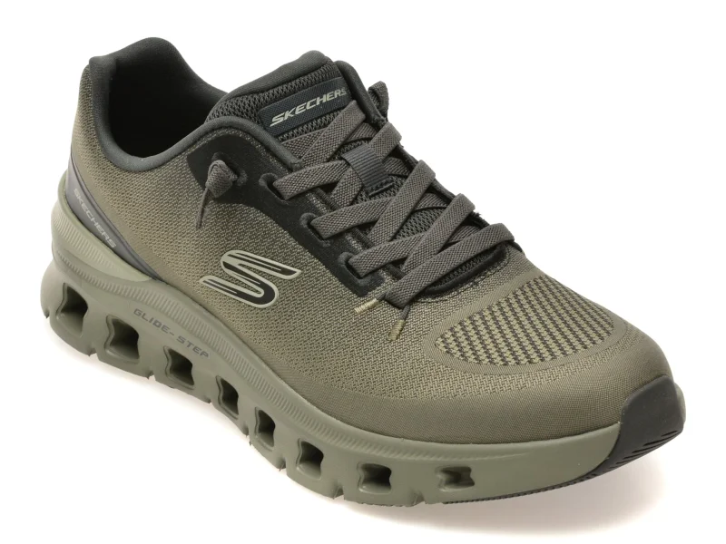 Pantofi sport SKECHERS kaki, GLIDE-STEP PRO, din material textil